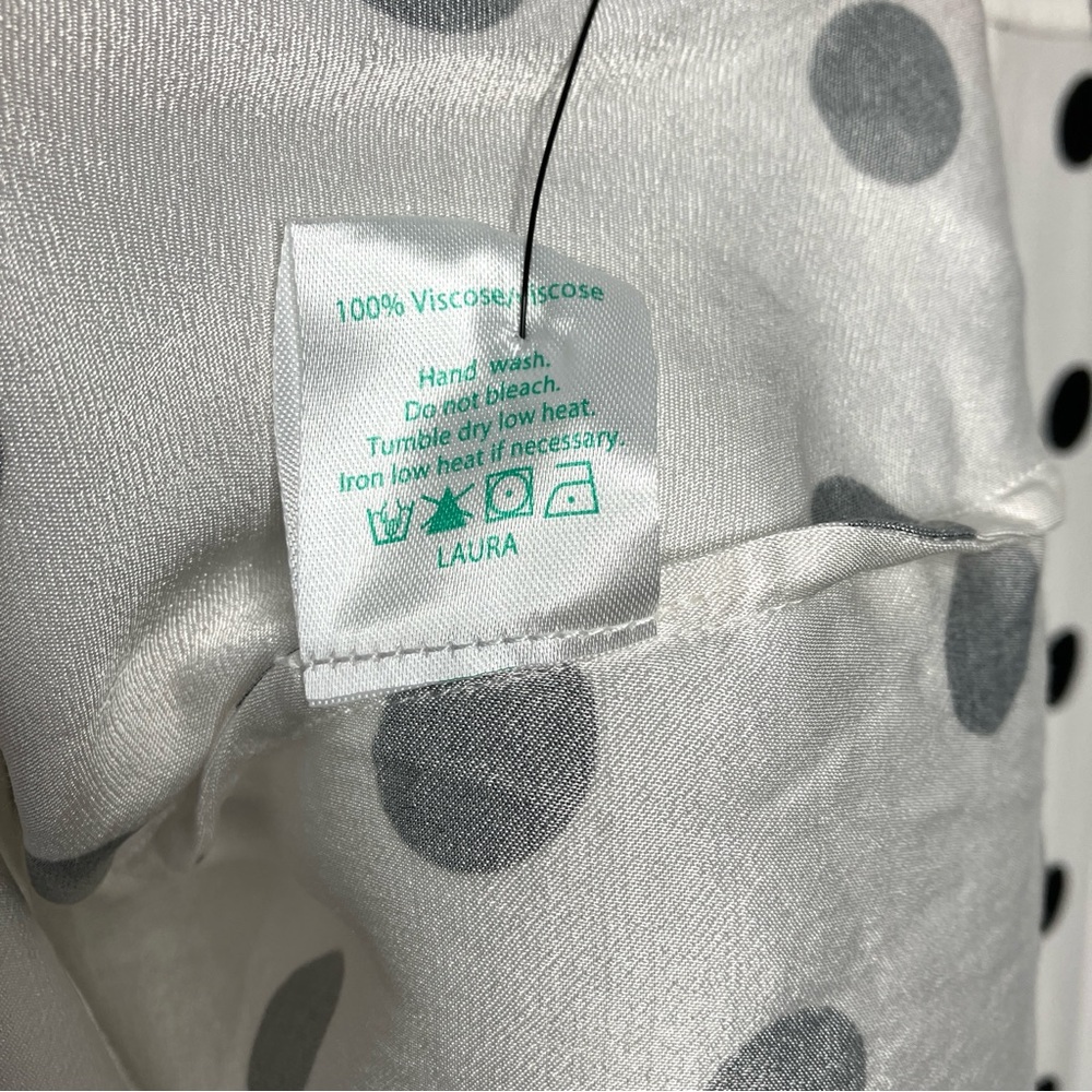 RIXO London Laura Button Down Mini Dress in Black & White Polka Dot XL - Picture 12 of 12